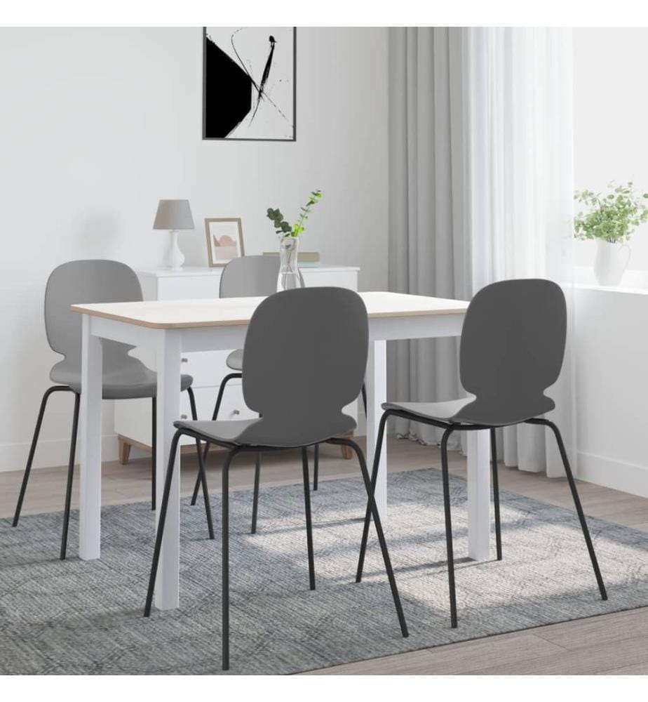 Esstisch Weiss und Braun 114x71x75 cm Massivholz Gummibaum