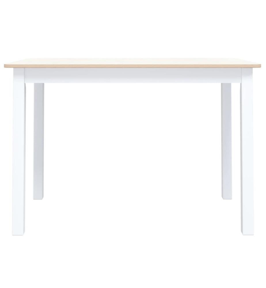 Esstisch Weiss und Braun 114x71x75 cm Massivholz Gummibaum
