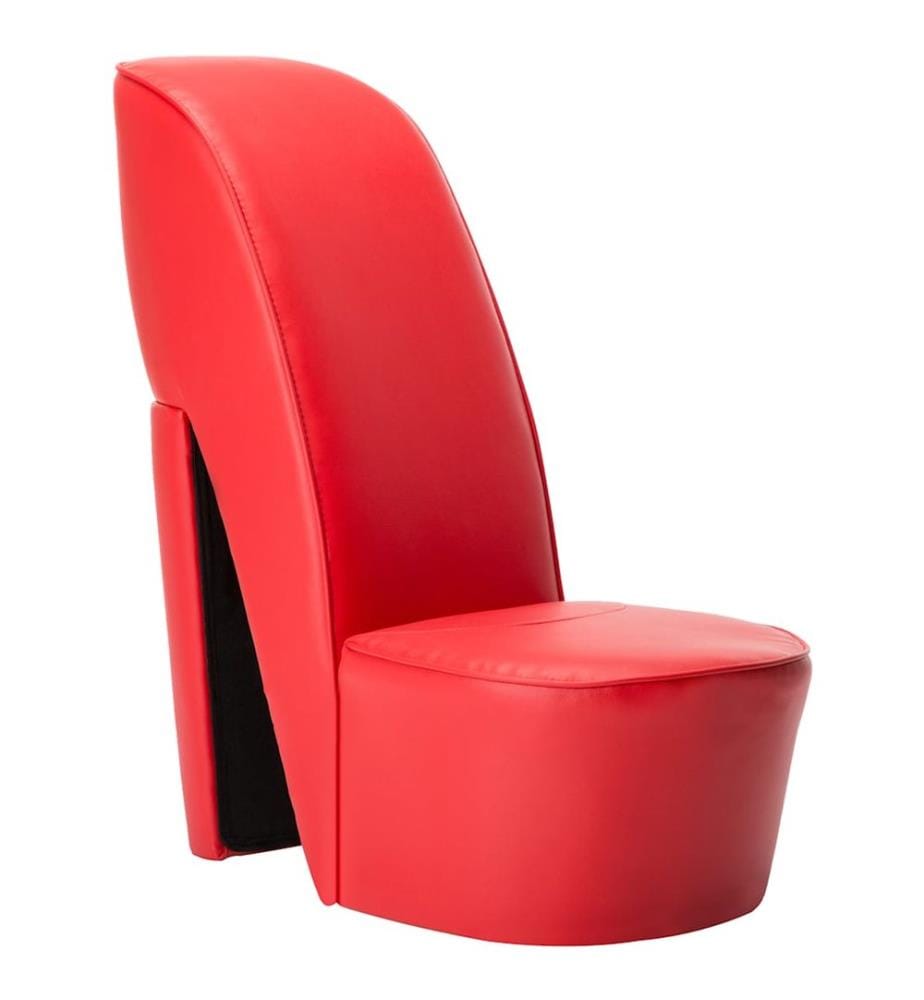 Stuhl in Stöckelschuh-Form Rot Kunstleder
