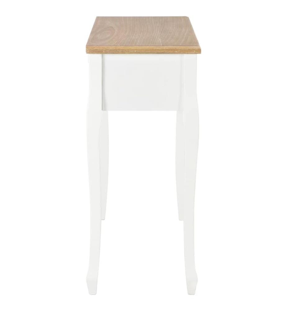Table de console et coiffeuse avec 3 tiroirs Blanc