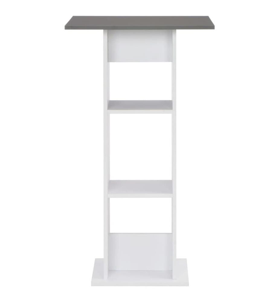 Table de bar Blanc et gris anthracite 60x60x110 cm
