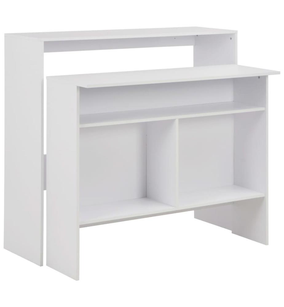 Table de bar avec 2 dessus de table Blanc 130x40x120 cm