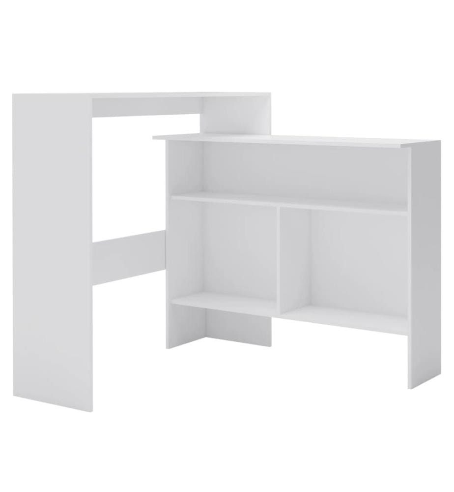 Table de bar avec 2 dessus de table Blanc 130x40x120 cm