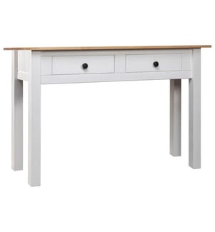 Table console Blanc 110x40x72 cm Pin solide Gamme Panama