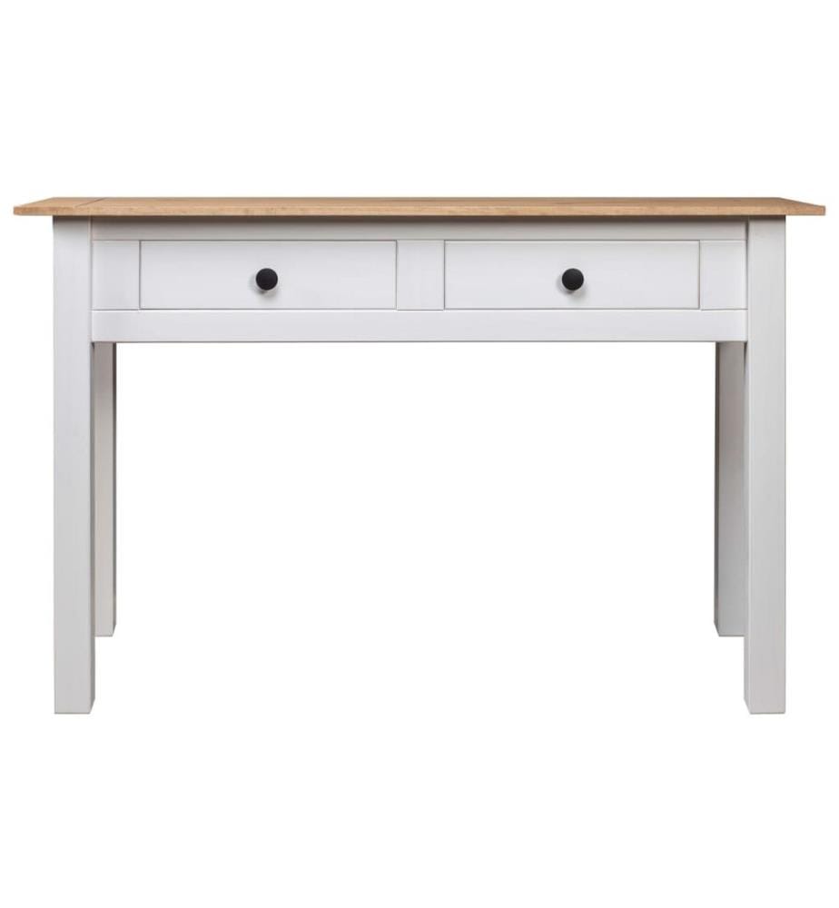 Table console Blanc 110x40x72 cm Pin solide Gamme Panama