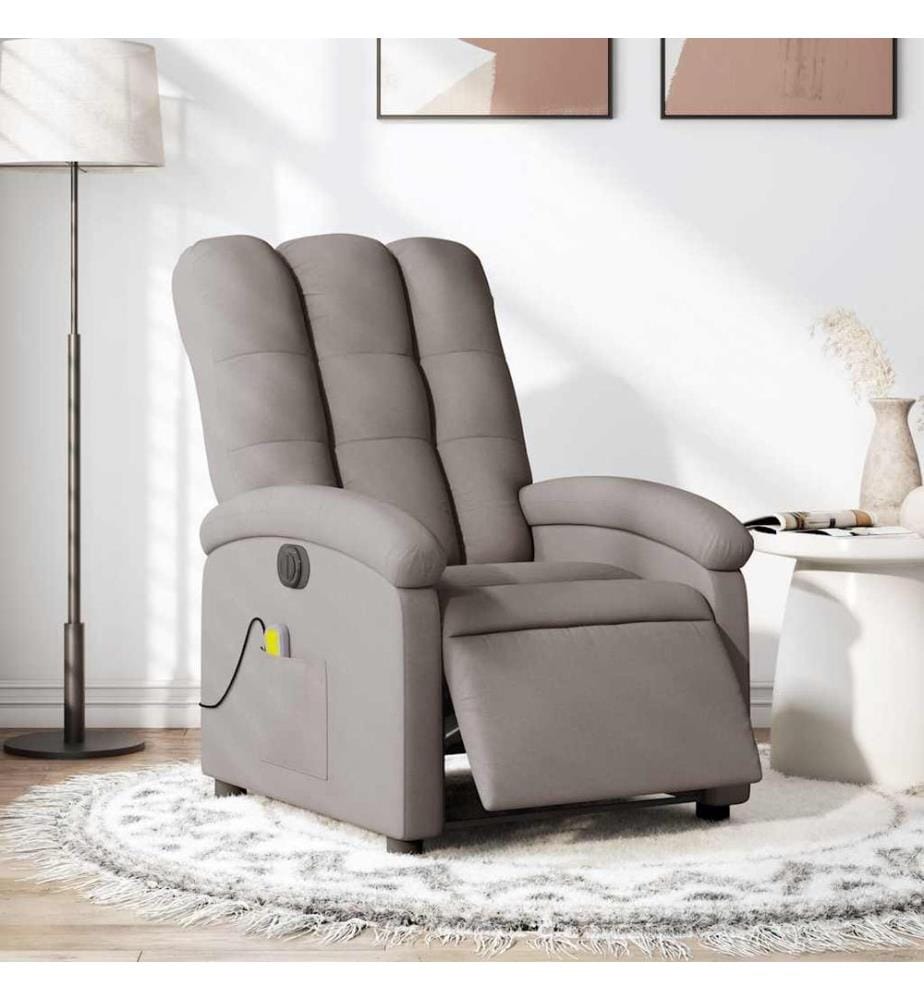 Massagesessel Elektrisch Taupe Stoff