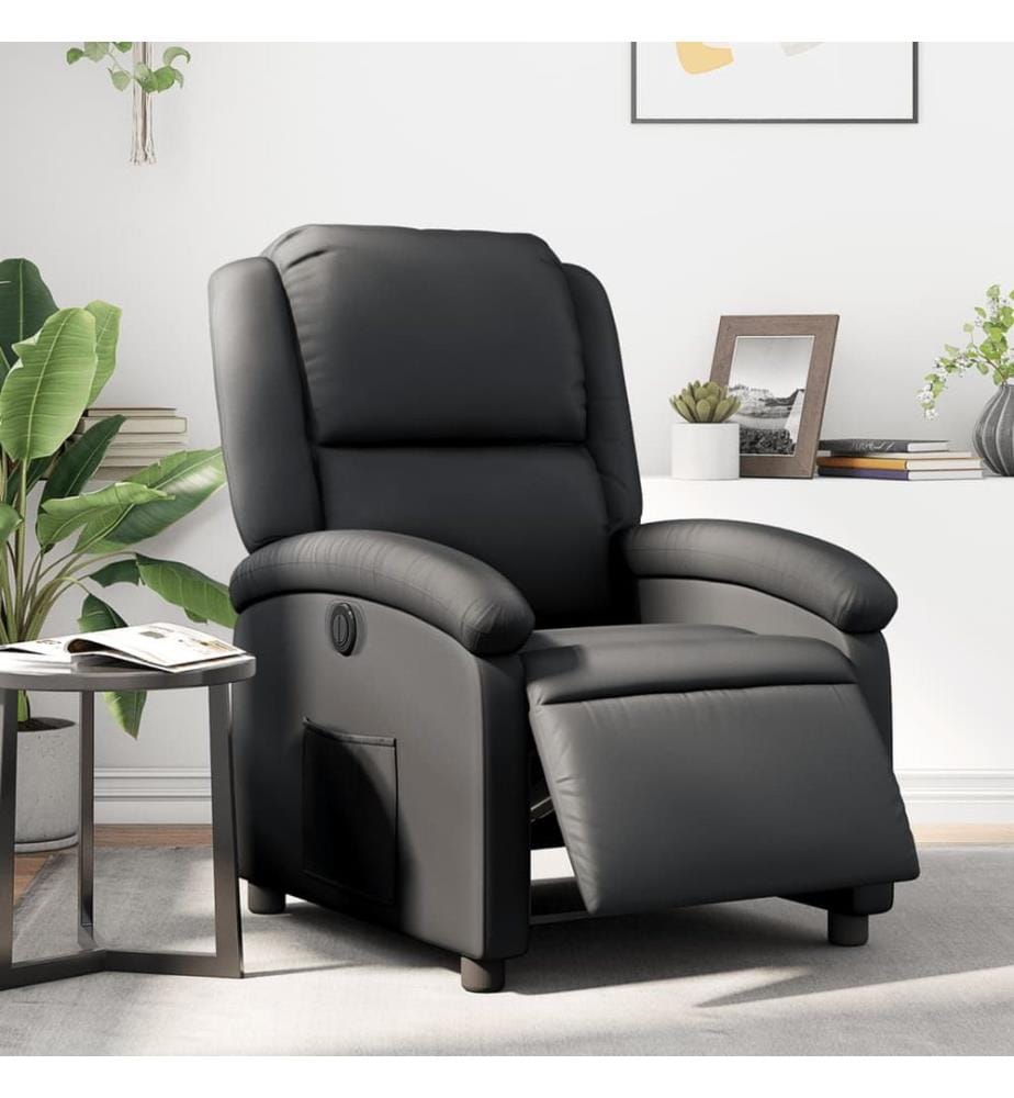 Relaxsessel Elektrisch Schwarz Echtleder