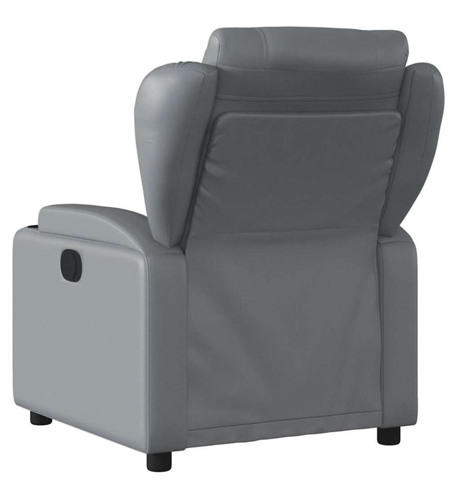 Fauteuil de massage inclinable électrique gris similicuir