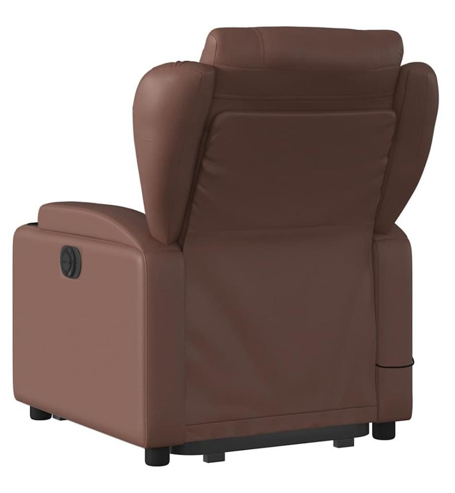 Fauteuil inclinable de massage électrique marron similicuir