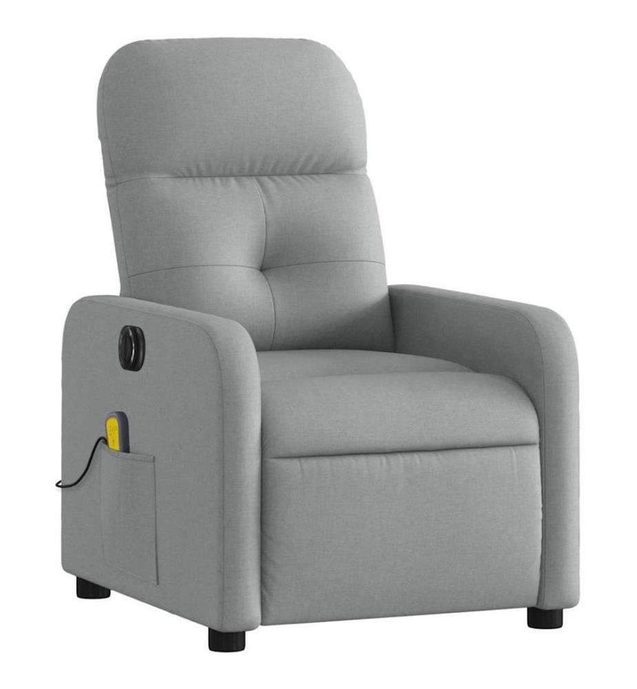 Fauteuil de massage inclinable électrique gris clair tissu