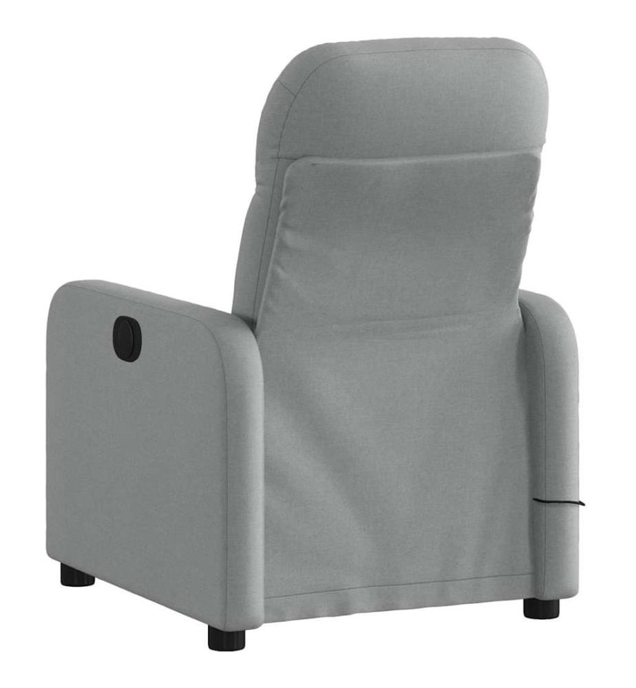 Fauteuil de massage inclinable électrique gris clair tissu