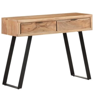 Table console 100x35x76 cm Bois d'acacia avec bord naturel