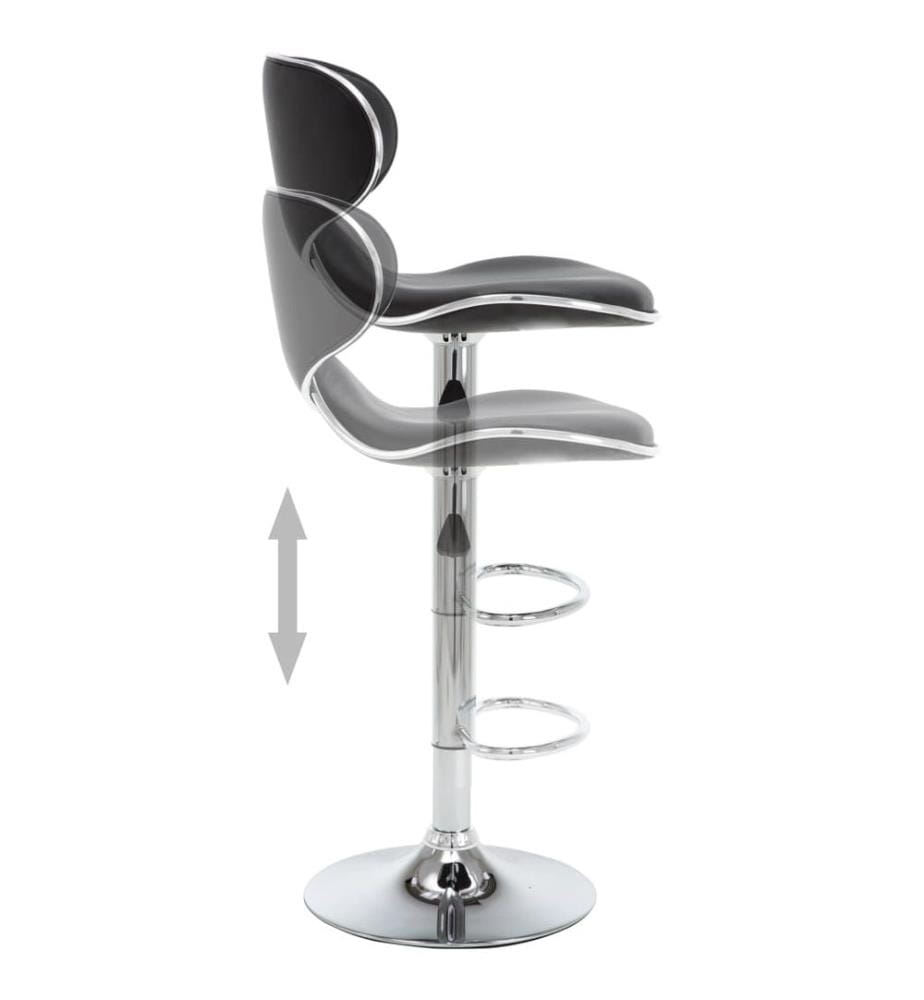 Tabourets de bar 2 pcs noir similicuir