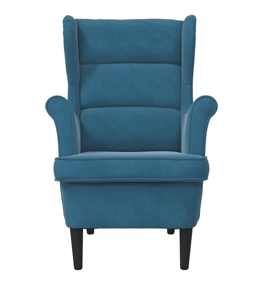 Fauteuil bleu velours