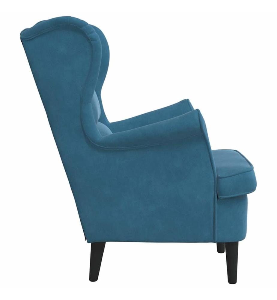 Fauteuil bleu velours