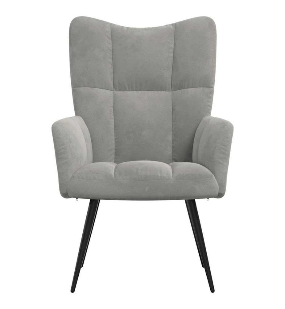 Chaise de relaxation Gris clair Velours