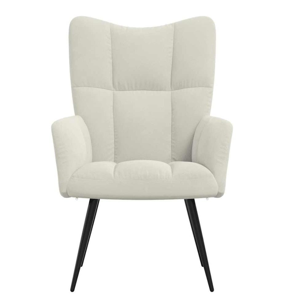 Chaise de relaxation Blanc crème Velours
