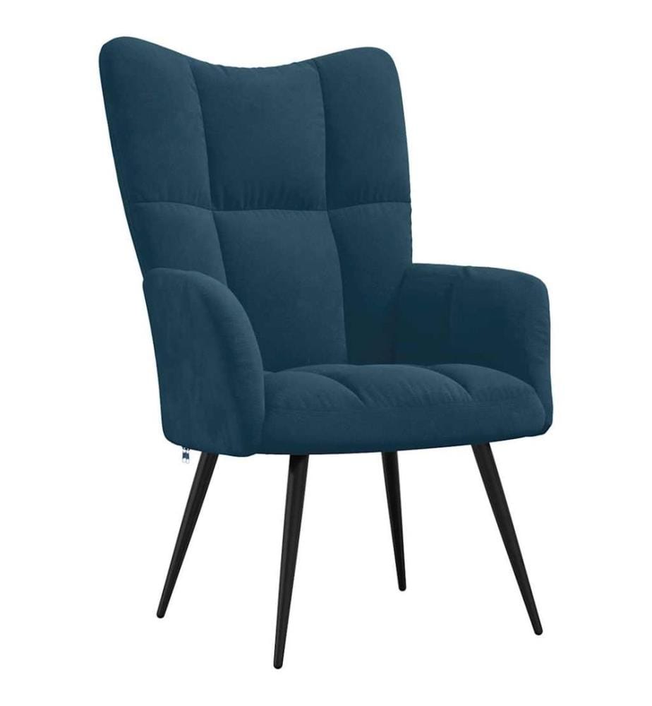 Chaise de relaxation Bleu Velours