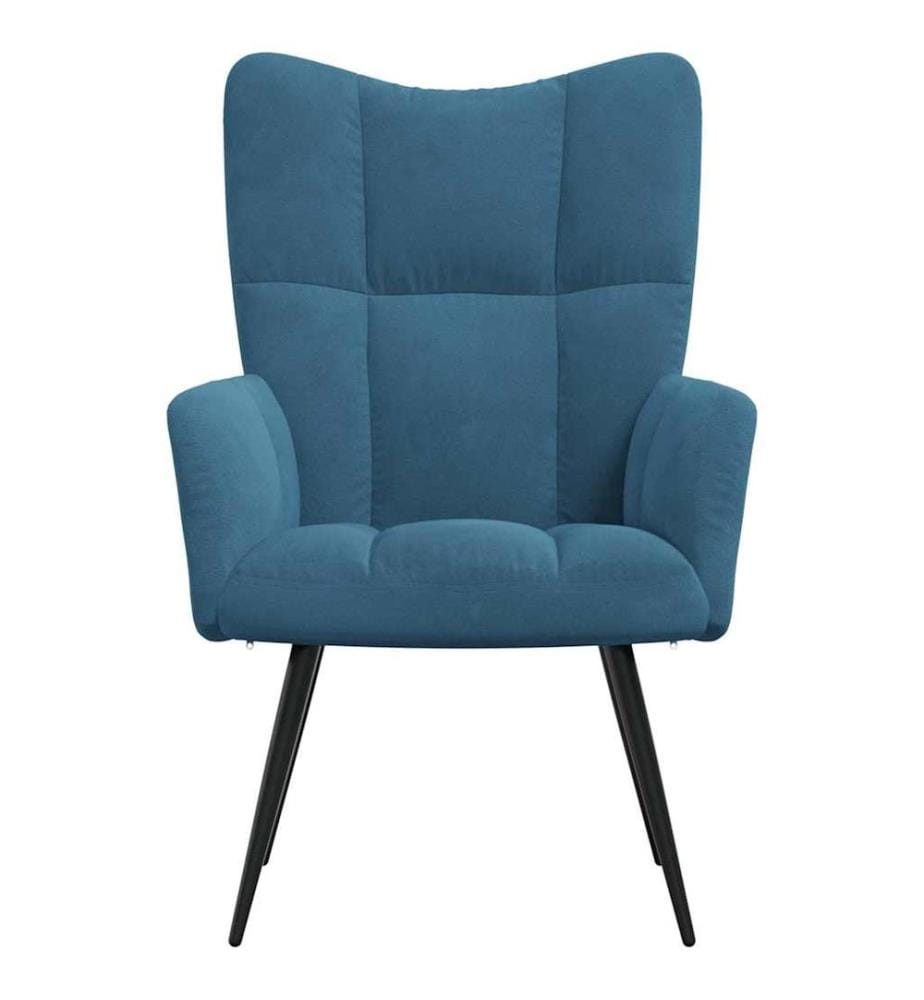 Chaise de relaxation Bleu Velours