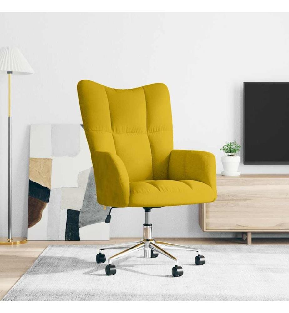 Chaise de relaxation Jaune moutarde Velours
