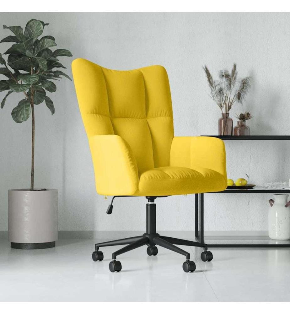 Chaise de relaxation Jaune moutarde Velours