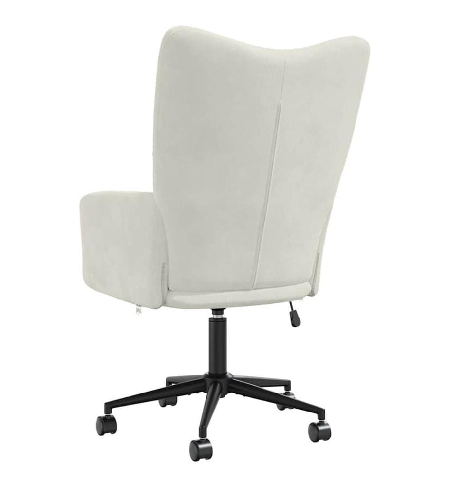 Chaise de relaxation Blanc crème Velours