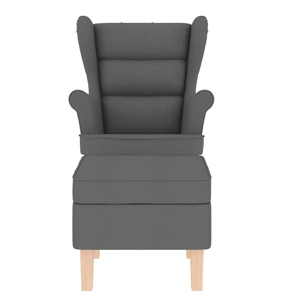 Chaise à bascule avec repose-pied Gris foncé Tissu