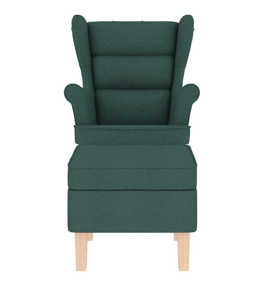Chaise à bascule avec repose-pied Vert foncé Tissu