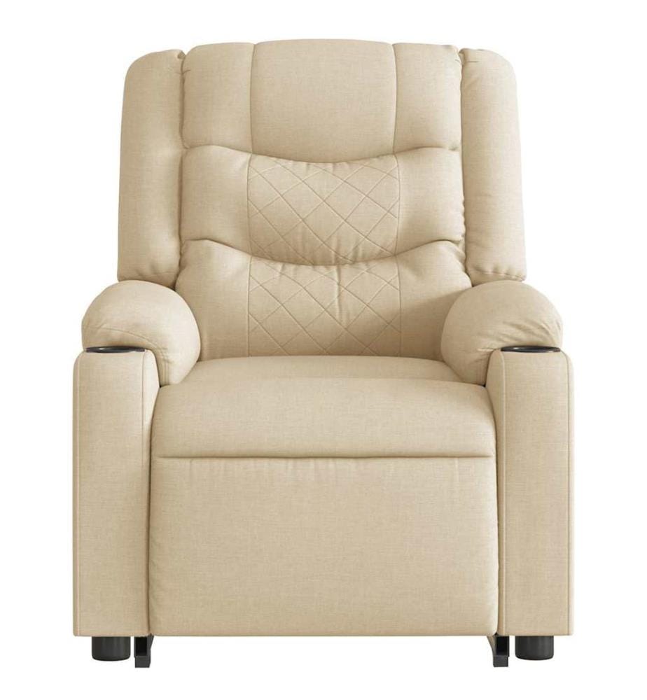 Fauteuil inclinable électrique crème tissu