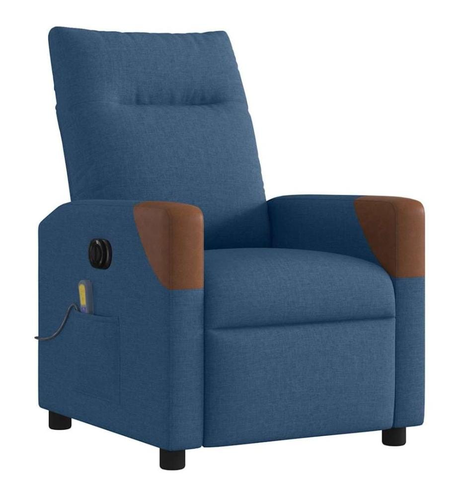Massagesessel Elektrisch Blau Stoff