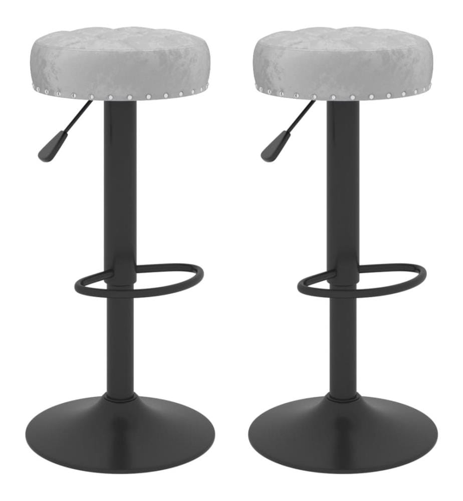 Barhocker 2 Stk. Grau Samt
