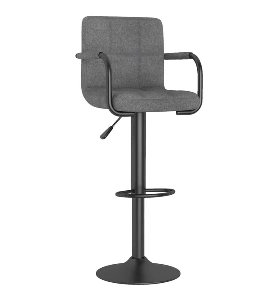 Tabourets de bar lot de 2 gris clair tissu