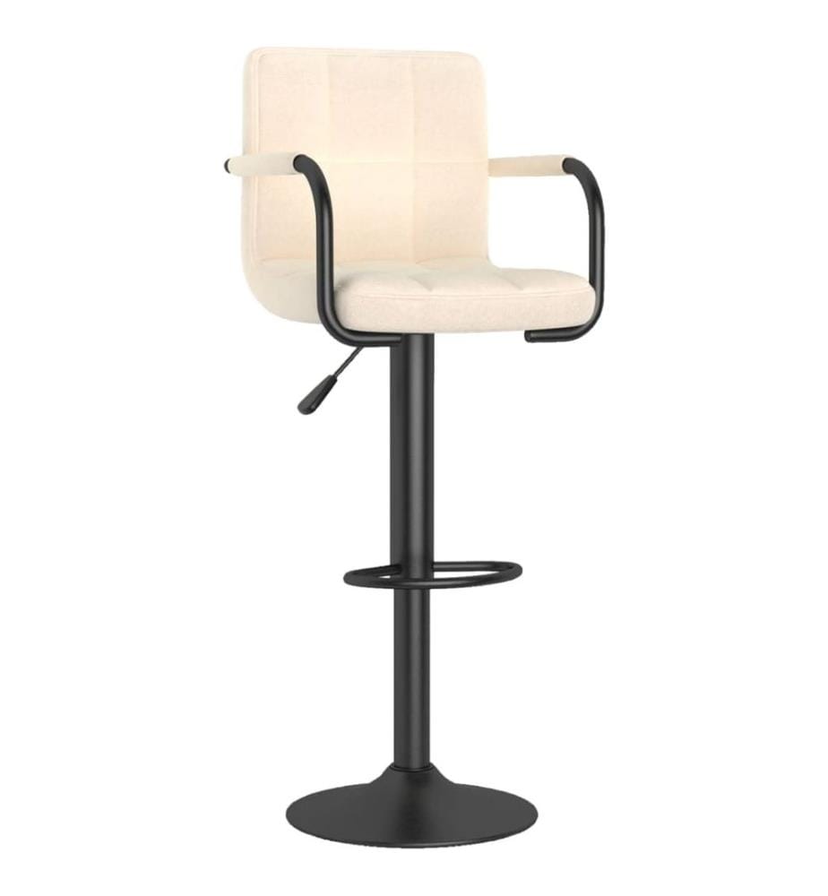 Tabourets de bar lot de 2 crème tissu