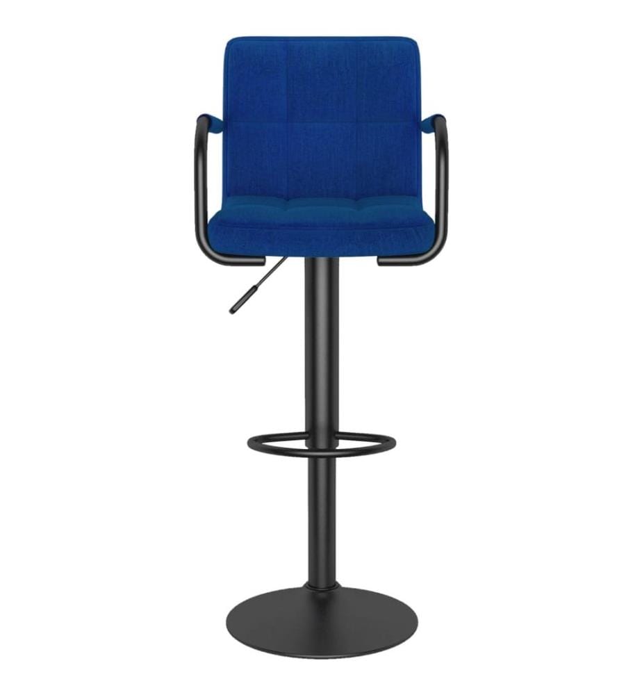 Tabourets de bar lot de 2 bleu tissu