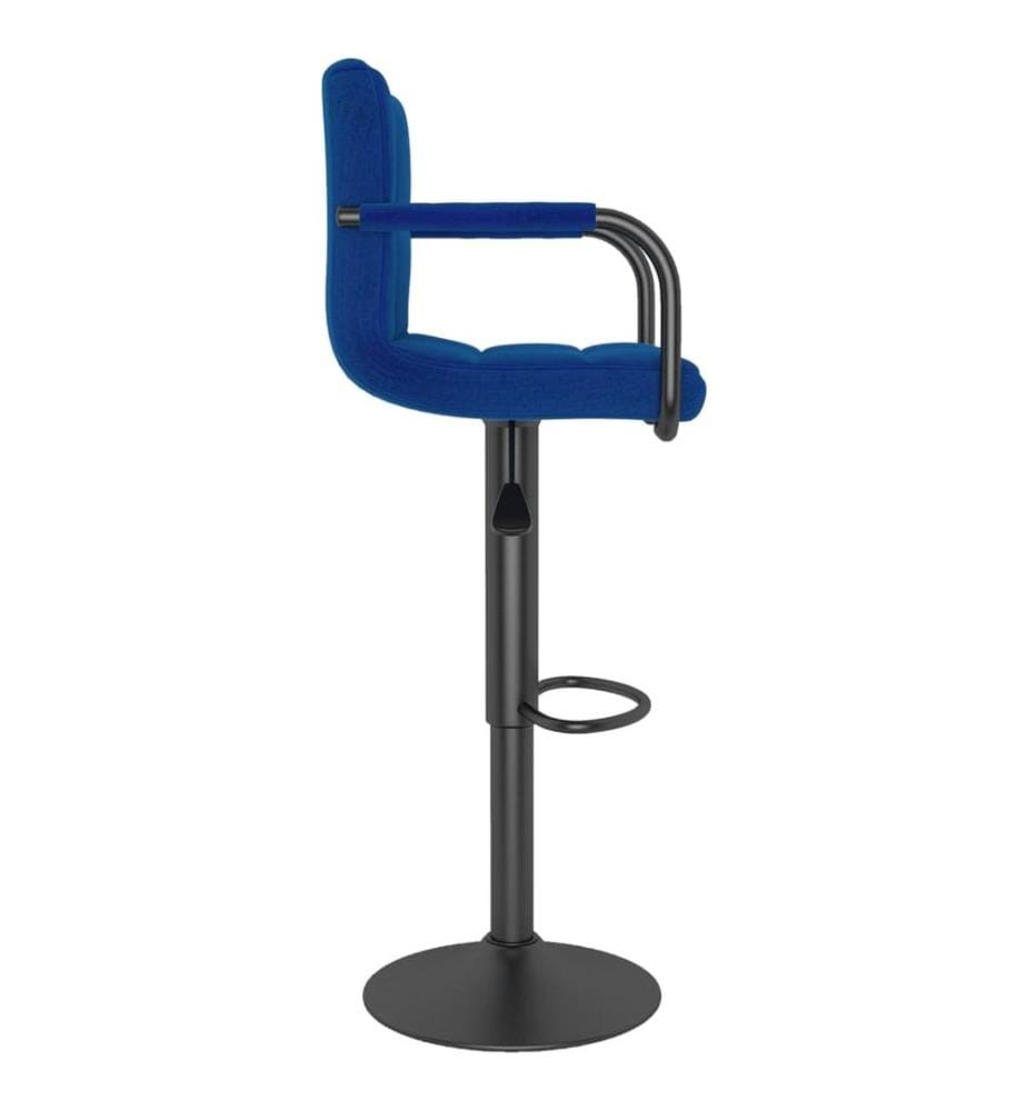 Tabourets de bar lot de 2 bleu tissu