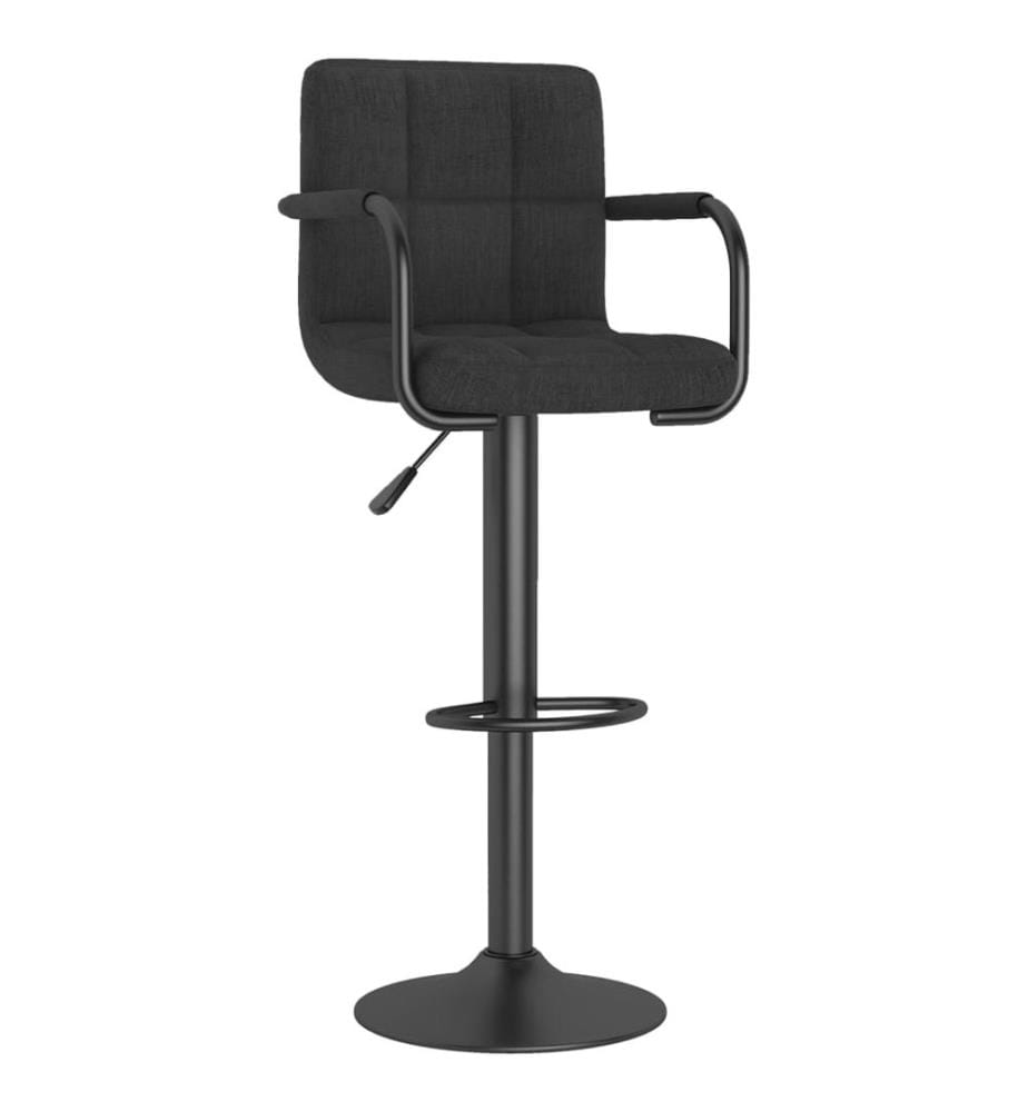 Tabourets de bar lot de 2 noir tissu