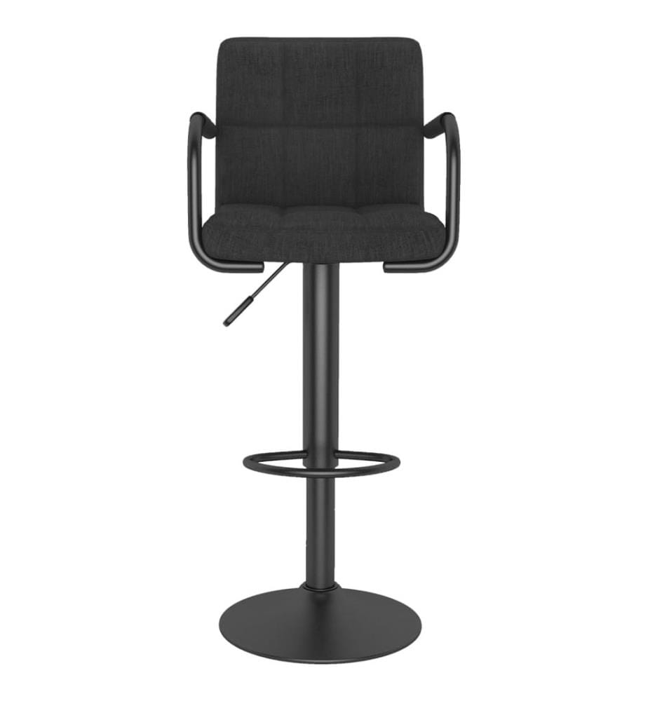 Tabourets de bar lot de 2 noir tissu