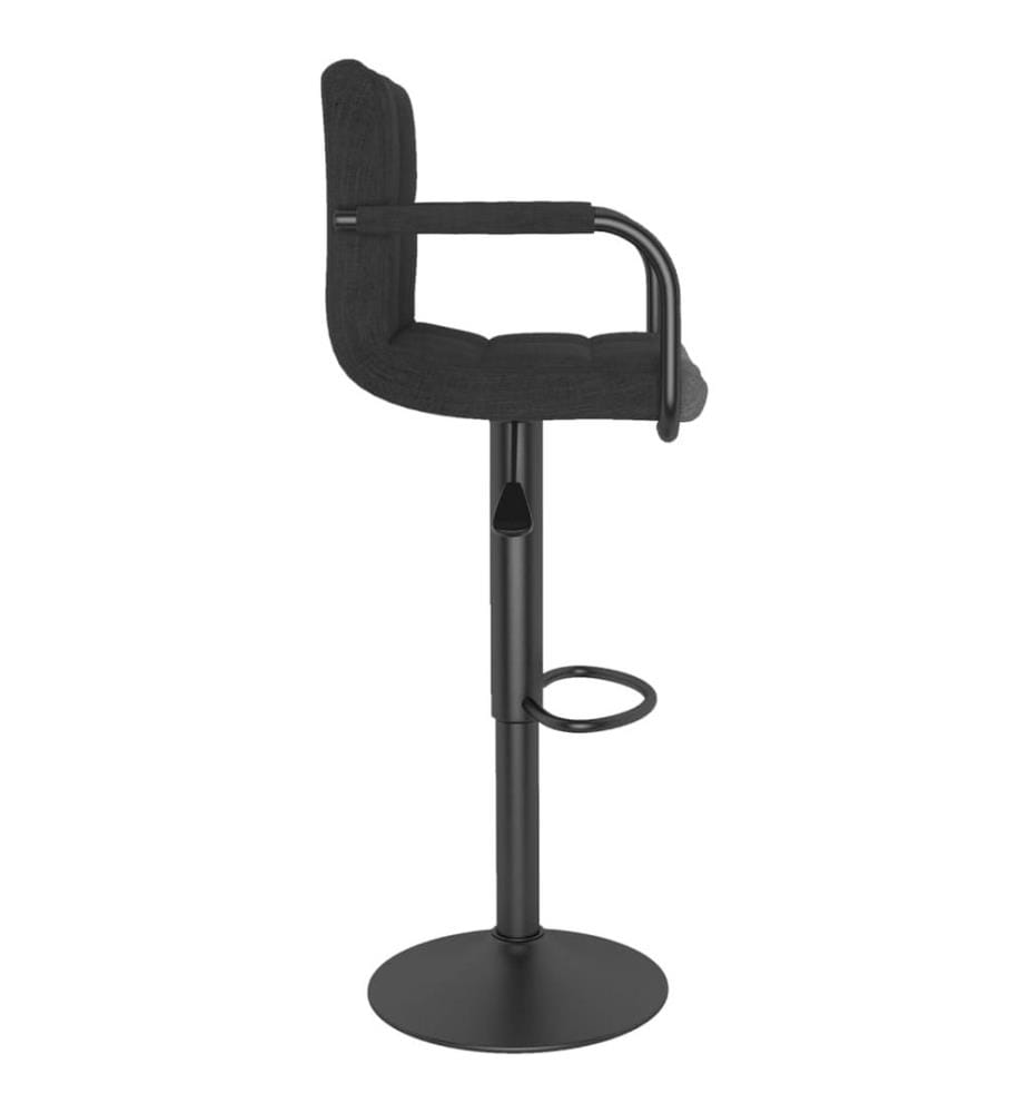 Tabourets de bar lot de 2 noir tissu
