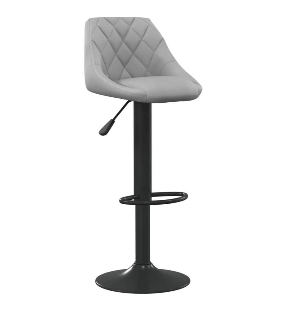 Tabourets de bar lot de 2 gris clair velours