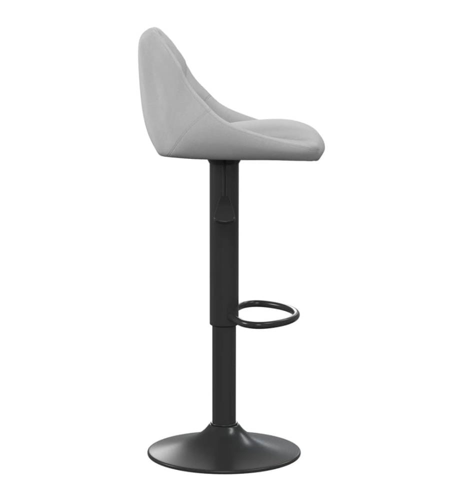 Tabourets de bar lot de 2 gris clair velours