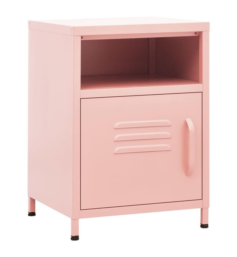 Nachttisch Rosa 35x35x51 cm Stahl