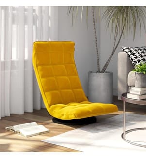 Chaise de sol pivotante Jaune Velours