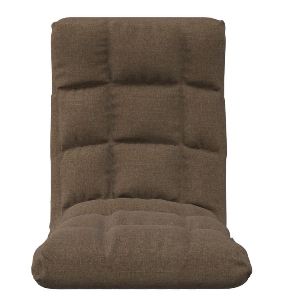 Chaise pliable de sol Marron Tissu
