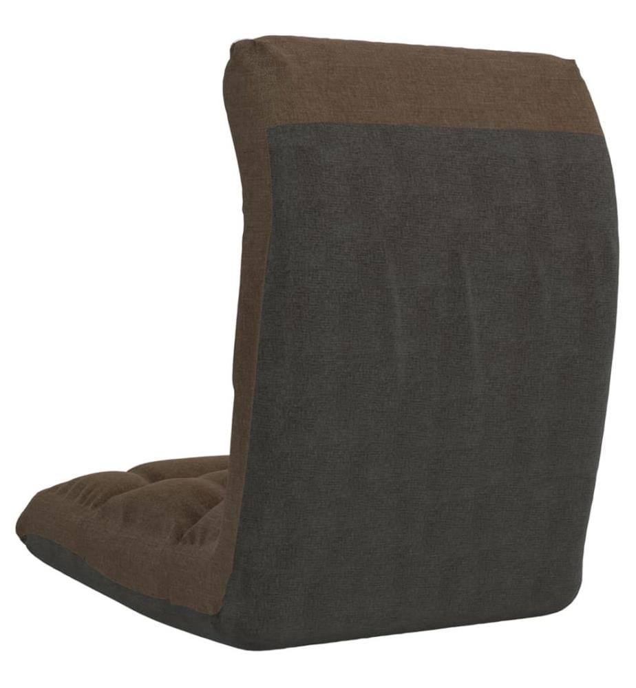 Chaise pliable de sol Marron Tissu