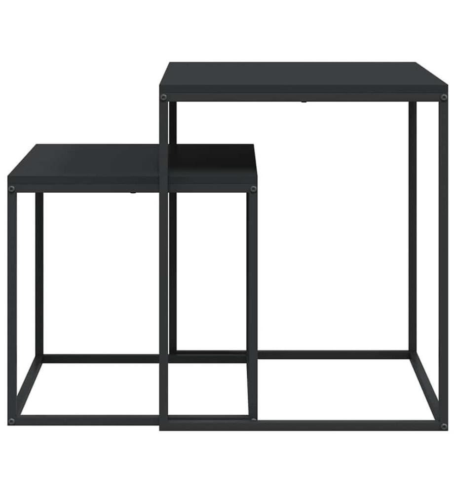 Couchtisch-Set 2-tlg. Holzwerkstoff und Metall