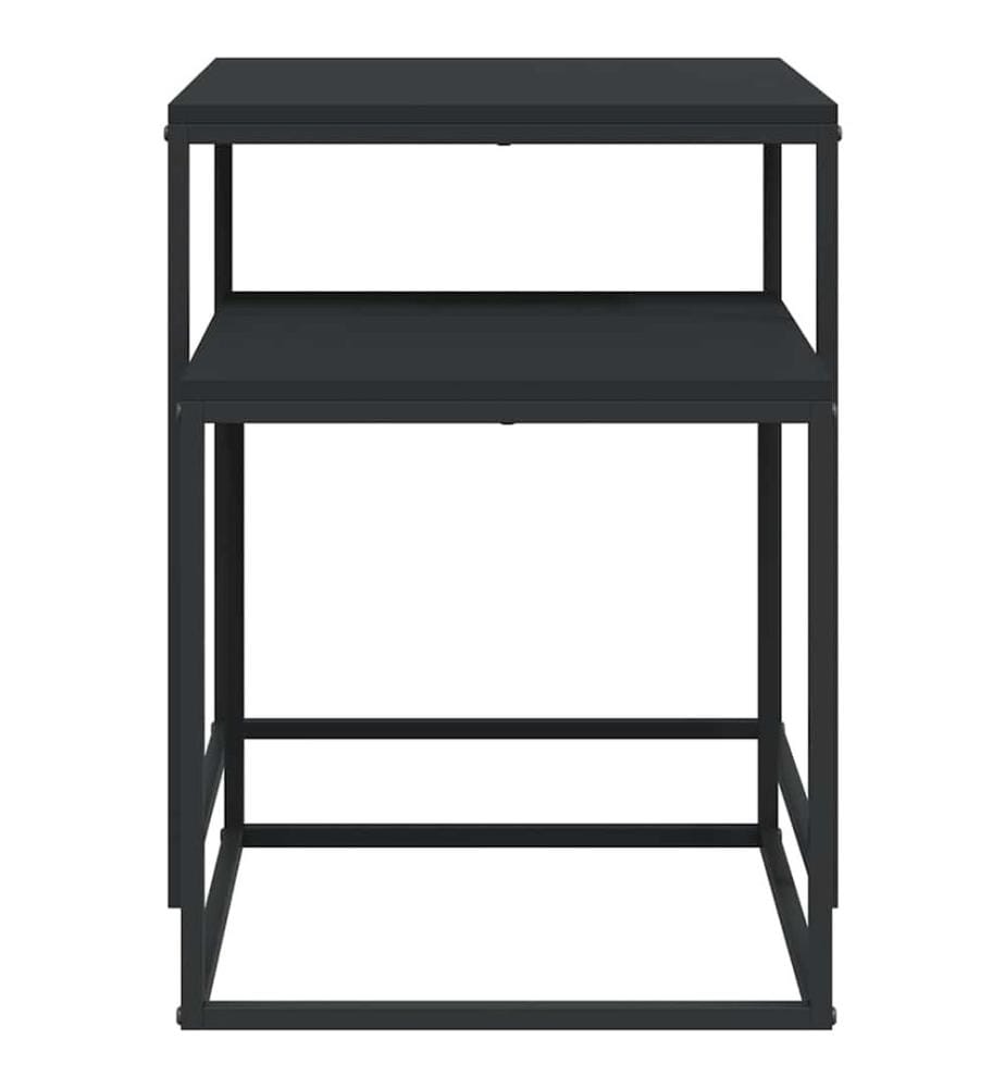 Couchtisch-Set 2-tlg. Holzwerkstoff und Metall