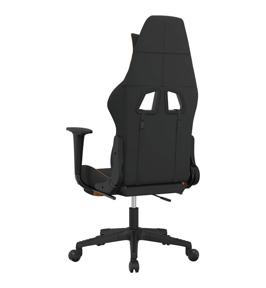 Gaming-Stuhl mit Massage & Fussstütze Schwarz und Orange Stoff