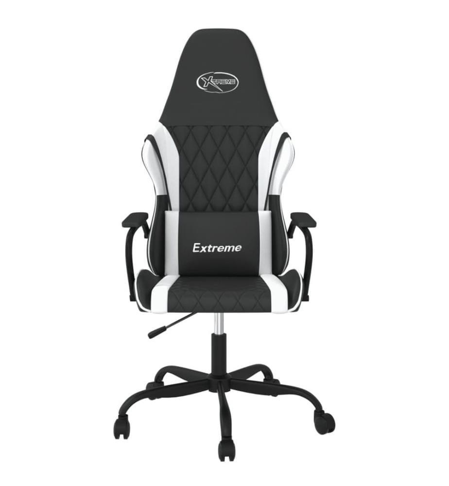Gaming-Stuhl mit Massagefunktion Schwarz und Weiss Kunstleder