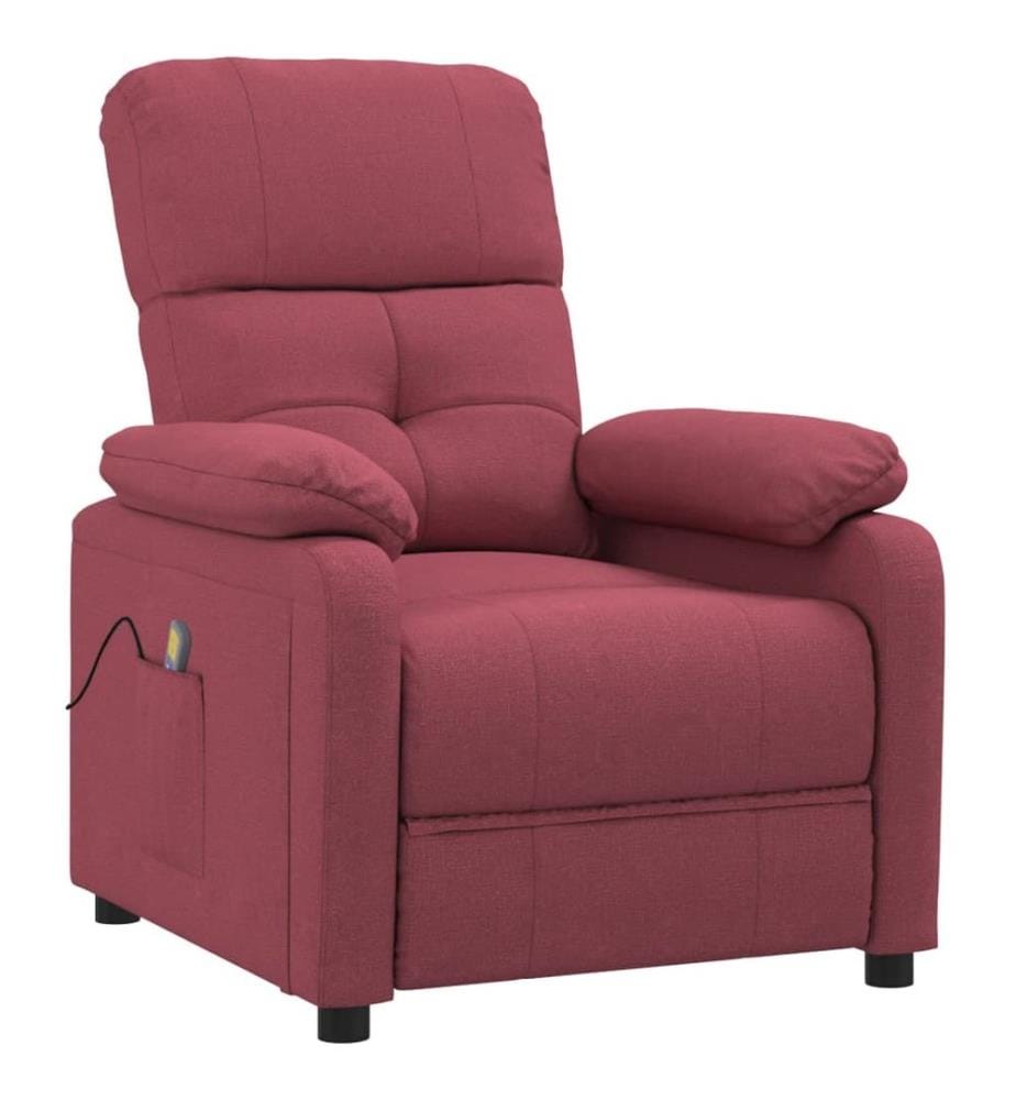 Massagesessel Weinrot Stoff