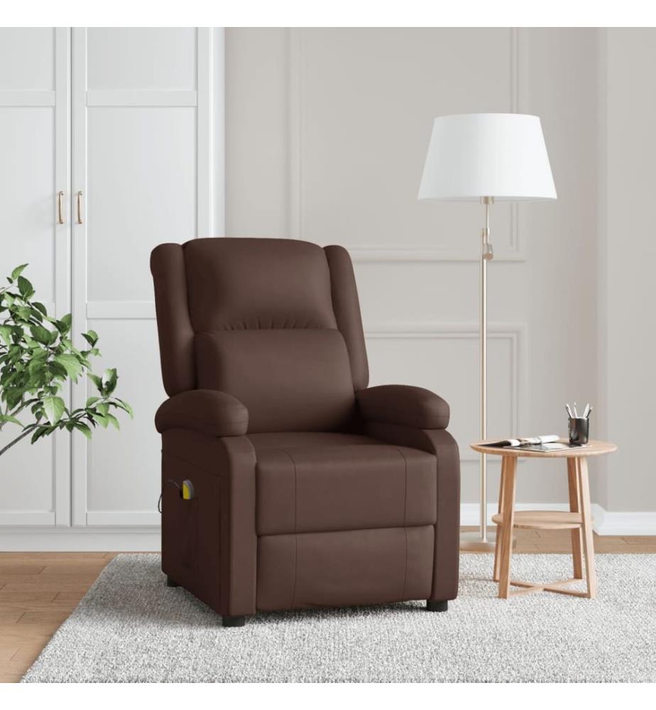 Massagesessel Braun Kunstleder